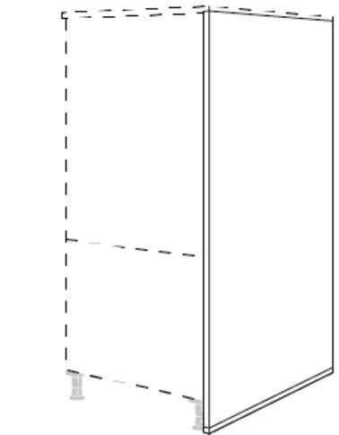 Cocooning Abschlusswange inkl. Bodenprofil, Tiefe: 683 mm HWAV16 0