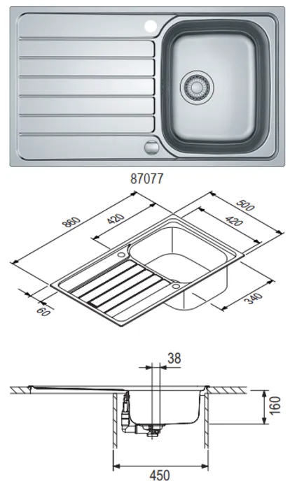 Cocooning FRANKE: Einbauspüle Spark SKX 611-86, Edelstahl 87077 1