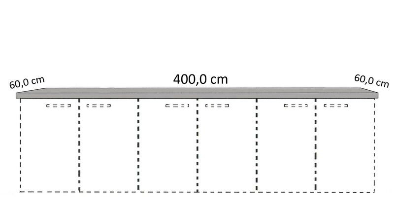 Cocooning Arbeitsplatte APD mit Dekorkante, 60 cm tief APD60-400-E 0