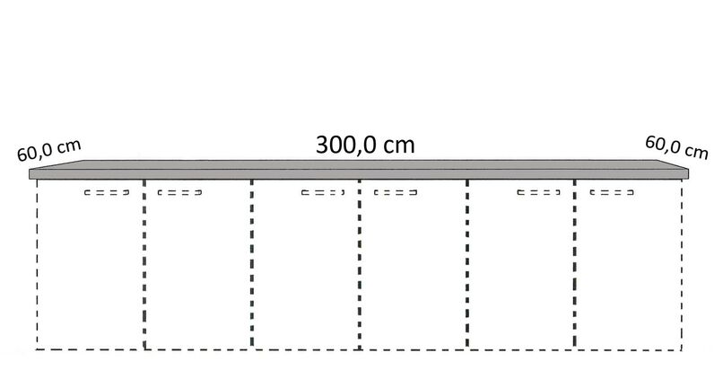 Cocooning Arbeitsplatte APD mit Dekorkante, 60 cm tief APD60-300-E 0