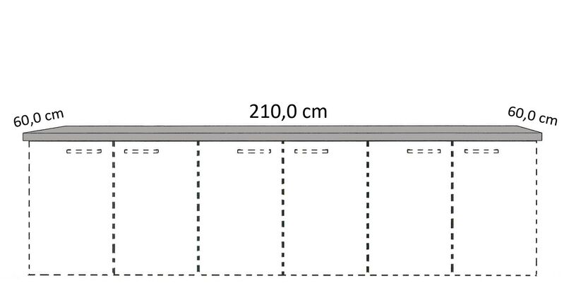 Cocooning Arbeitsplatte APD mit Dekorkante, 60 cm tief APD60-210-E 0