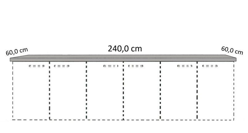 Cocooning Arbeitsplatte APD mit Dekorkante, 60 cm tief APD60-240-E 0