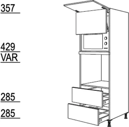 Cocooning Geräte-Umbau Backofen und Mikrowelle mit Lifttür GLO2A-1 3