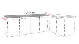 Cocooning Arbeitsplatte für Ecklösungen, 60 cm tief, 245,5 cm lang, linker Schenkel APDEW60-246-E 0