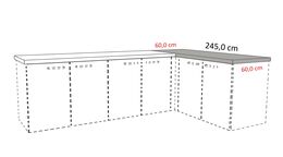 Cocooning Arbeitsplatte für Ecklösungen, 60cm tief, 245 cm lang, rechter Schenkel APDEE60-245-E 0