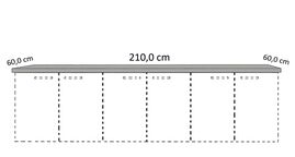 Cocooning Arbeitsplatte, 60 cm tief, 210 cm lang, APD60-210-E 0